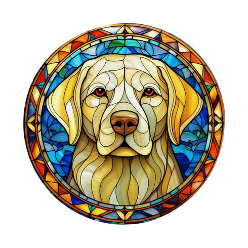 Labrador Yellow Glass Suncatcher Worktop Saver
